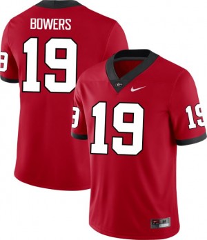 Mens #19 Football University of Georgia Brock Bowers College Jersey - Red