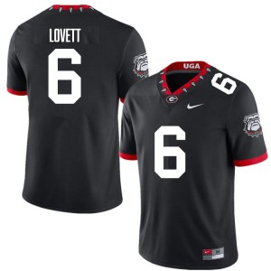 Men's #6 Georgia Dominic Lovett College Football Jersey - 100th Anniversary Black