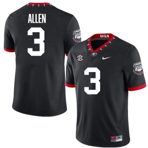 Men #3 Georgia CJ Allen College Football Jersey - 100th Anniversary Black