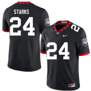Men's #24 UGA Bulldogs Malaki Starks College Football Jersey - 100th Anniversary Black