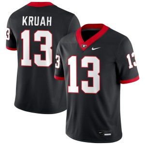 Men's #13 Georgia AJ Kruah College Football Jerseys - Black