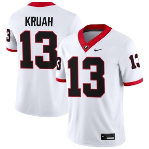 Men's #13 University of Georgia AJ Kruah College Football Jersey - White