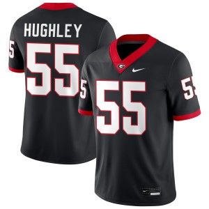 Men's #55 Go Dawgs Bo Hughley College Football Jerseys - Black
