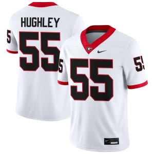 Men's #55 UGA Bo Hughley College Football Jersey - White