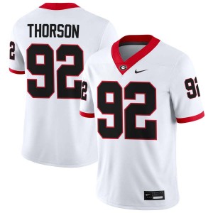 Men's #92 University of Georgia Brett Thorson College Football Jerseys - White