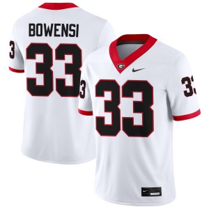 Men #33 UGA Bulldogs Chauncey Bowens College Football Jerseys - White