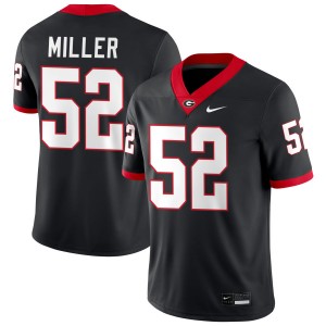Mens #52 University of Georgia Christen Miller College Football Jersey - Black