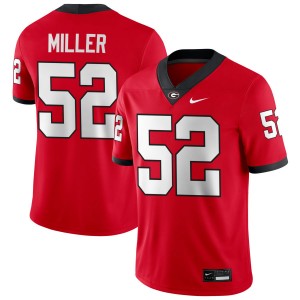 Men #52 Georgia Bulldogs Christen Miller College Football Jerseys - Red