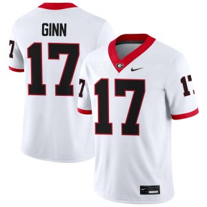 Men #17 University of Georgia Colter Ginn College Football Jersey - White