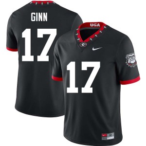 Men #17 UGA Bulldogs Colter Ginn College Football Jersey - 100th Anniversary Black