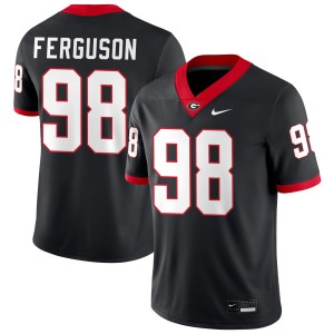 Mens #98 UGA Bulldogs Connor Ferguson College Football Jersey - Black