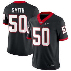 Men's #50 Dawgs Cortez Smith College Football Jerseys - Black