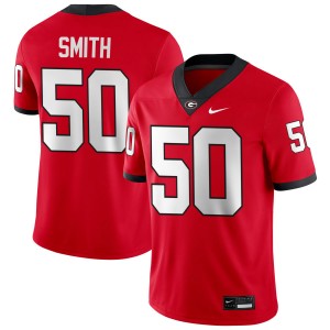 Men #50 UGA Bulldogs Cortez Smith College Football Jerseys - Red