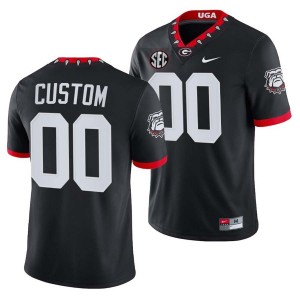 Men's #00 Go Dawgs Custom College Football Jerseys - 100th Anniversary Black