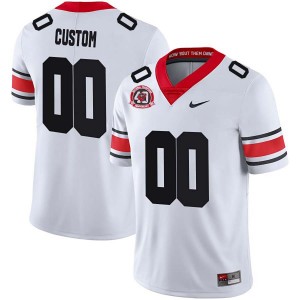 Men #00 Georgia Bulldogs Custom College Football Jerseys - 40th Anniversary White
