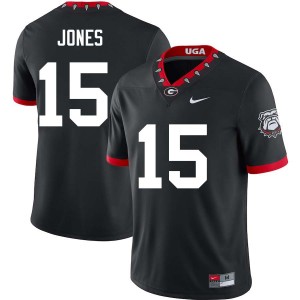 Men #15 Georgia Bulldogs Demello Jones College Football Jersey - 100th Anniversary Black