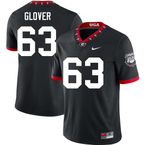 Men #63 UGA Dontrell Glover College Football Jerseys - 100th Anniversary Black