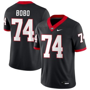 Mens #74 Georgia Drew Bobo College Football Jersey - Black