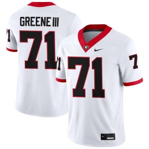Men #71 University of Georgia Earnest Greene III College Football Jersey - White