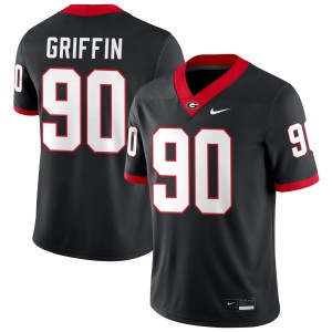 Men #90 Georgia Bulldogs Elijah Griffin College Football Jersey - Black