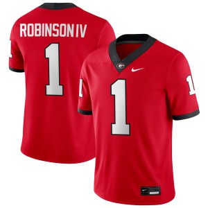 Men's #1 Dawgs Ellis Robinson IV College Football Jerseys - Red