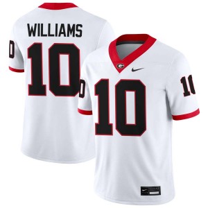Mens #10 University of Georgia Elyiss Williams College Football Jerseys - White