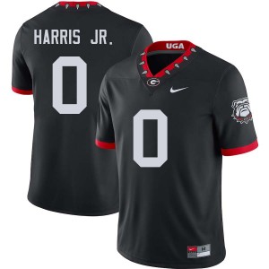 Men's #0 Georgia Gabe Harris Jr. College Football Jerseys - 100th Anniversary Black