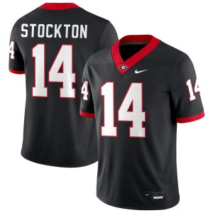 Men's #14 Georgia Bulldogs Gunner Stockton College Football Jerseys - Black