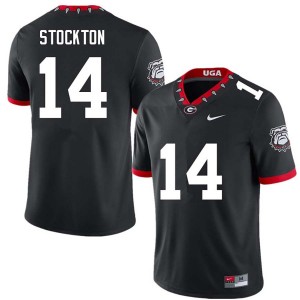 Men's #14 Georgia Bulldogs Gunner Stockton College Football Jersey - 100th Anniversary Black