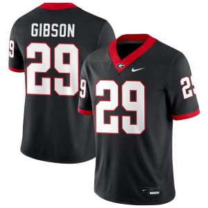 Mens #29 Georgia Isaiah Gibson College Football Jersey - Black