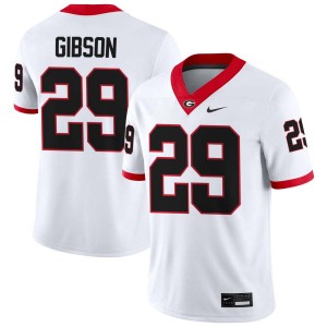 Men #29 Georgia Isaiah Gibson College Football Jersey - White