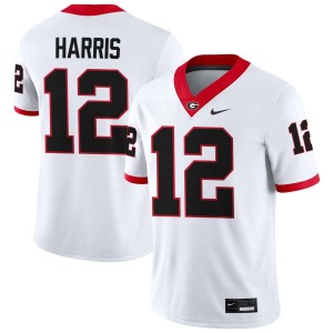 Men #12 Go Dawgs Jaden Harris College Football Jersey - White