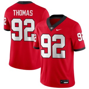 Men's #92 Go Dawgs Jordan Thomas College Football Jerseys - Red