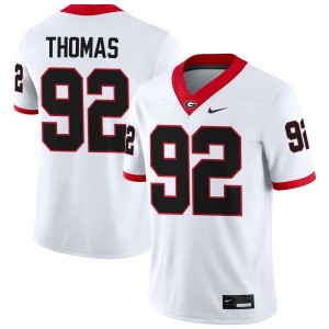 Mens #92 UGA Jordan Thomas College Football Jersey - White