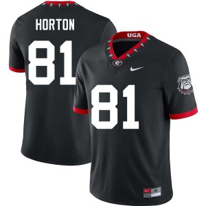 Men's #81 Georgia Bulldogs Josh Horton College Football Jerseys - 100th Anniversary Black