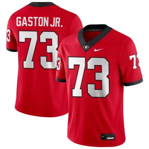 Men's #73 Georgia Juan Gaston College Football Jersey - Red