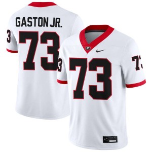 Men #73 Georgia Juan Gaston College Football Jersey - White