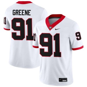 Mens #91 UGA Justin Greene College Football Jersey - White
