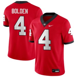 Mens #4 University of Georgia KJ Bolden College Football Jersey - Red