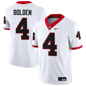 Men's #4 UGA Bulldogs KJ Bolden College Football Jerseys - White