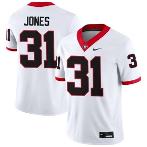 Men's #31 University of Georgia Kyron Jones College Football Jersey - White