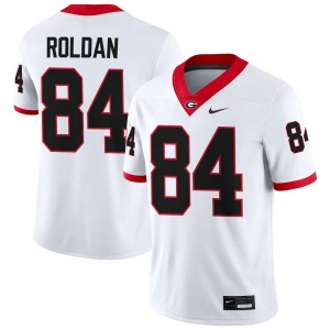 Men #84 Georgia Bulldogs Landon Roldan College Football Jersey - White
