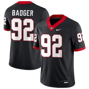 Men's #92 Georgia Liam Badger College Football Jerseys - Black