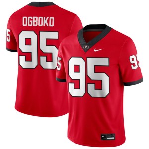 Mens #95 UGA Nnamdi Ogboko College Football Jersey - Red