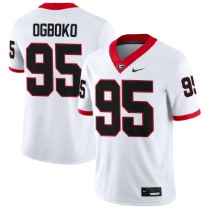 Mens #95 UGA Nnamdi Ogboko College Football Jersey - White