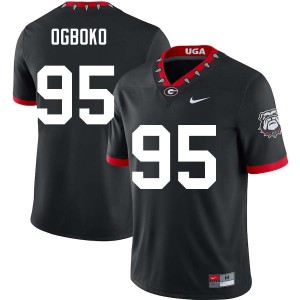 Men #95 University of Georgia Nnamdi Ogboko College Football Jerseys - 100th Anniversary Black