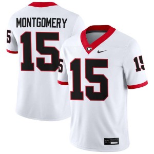 Men's #15 Georgia Ryan Montgomery College Football Jerseys - White