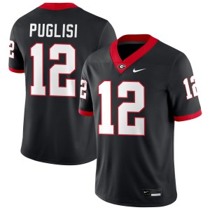 Mens #12 Georgia Ryan Puglisi College Football Jersey - Black