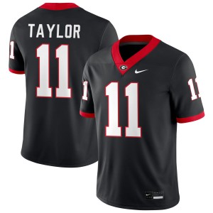 Mens #11 Georgia Bulldogs Talyn Taylor College Football Jersey - Black