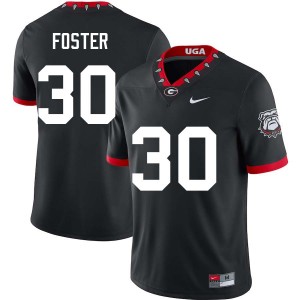 Men's #30 Georgia Bulldogs Terrell Foster College Football Jerseys - 100th Anniversary Black